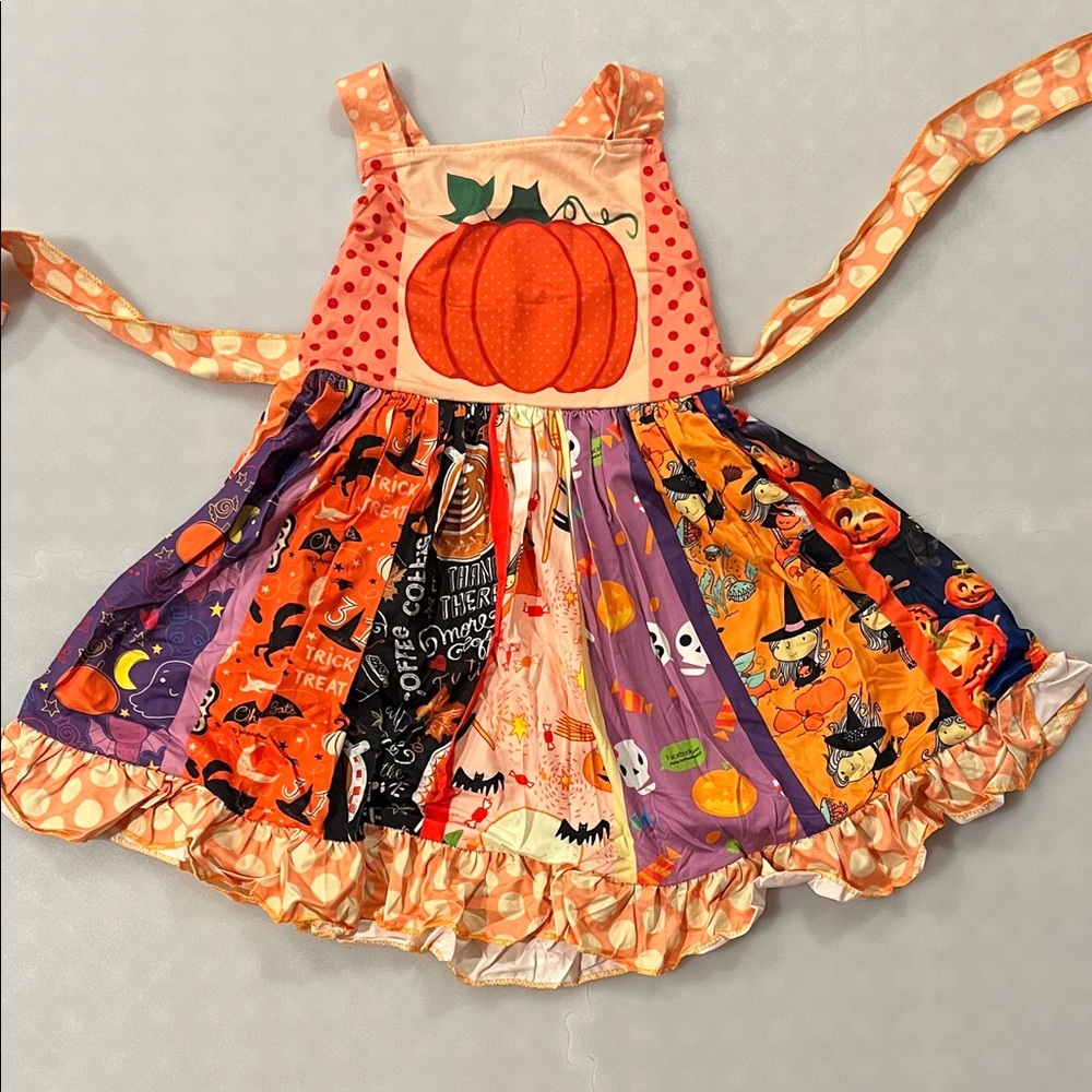 Pumpkin Patchwork Kids Casual Dress